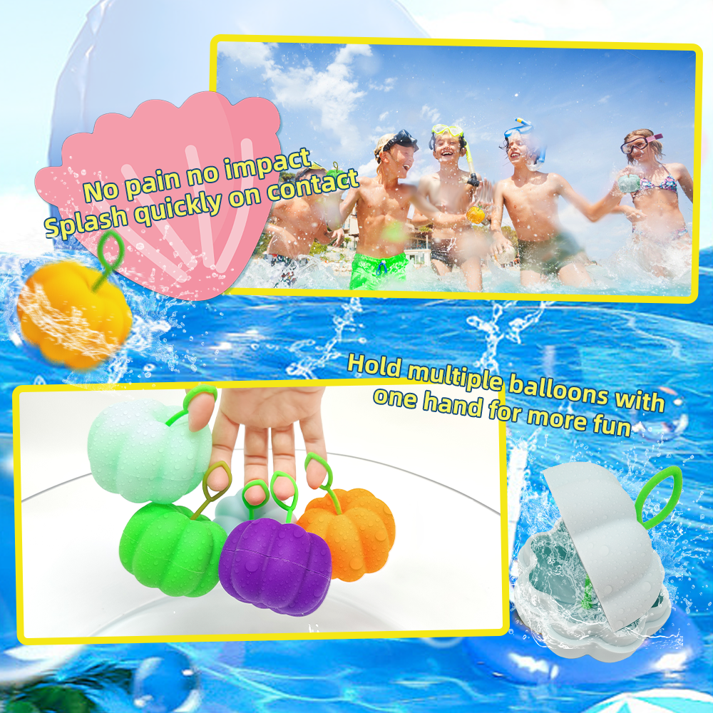 Jouets de bain de plage en silicone personnalisés Ballons d'eau réutilisables Jeu de combat d'eau pour enfants rechargeables rapidement pour fête d'été